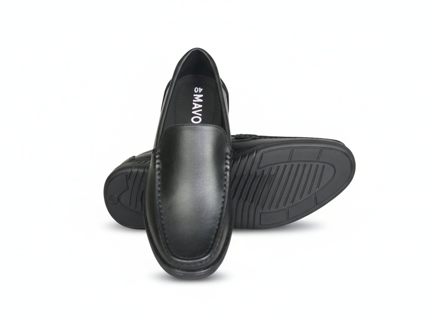 MAVON Premium Black Leather Loafer (Carb Sole)